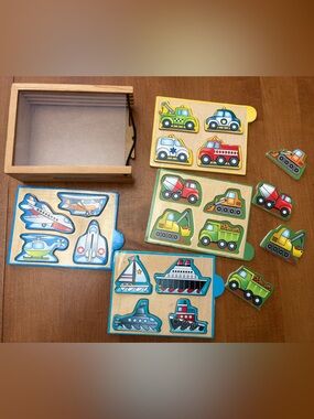 Melissa & Doug Wooden Puzzles (4)- Multi Color Kids Toy